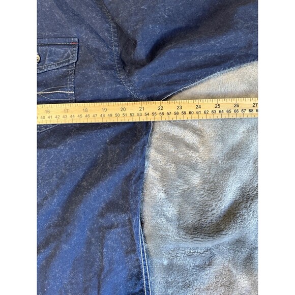 TRANQUILITY AND MAYHEM Men's Large Shirt Blue Pockets Rebels Graphic - Picture 5 of 12